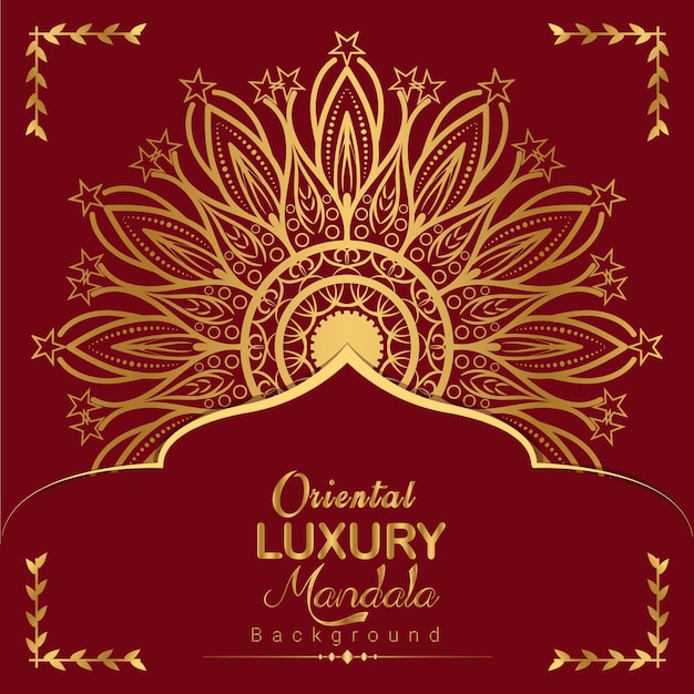Fondo de mandala de lujo oriental en color dorado
