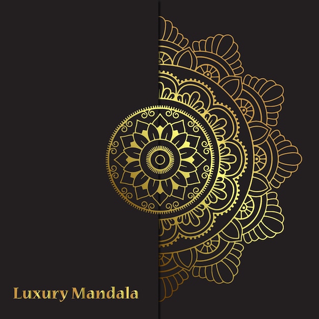 Vector fondo de mandala de lujo con patrón de adorno floral