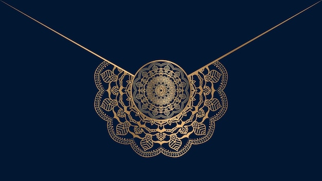 Fondo de mandala de lujo con patrón arabesco dorado árabe islámico