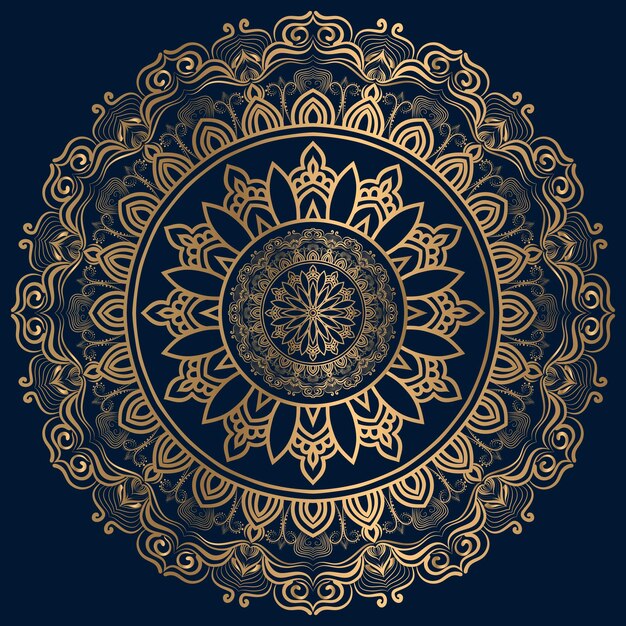 Fondo de mandala de lujo con patrón arabesco dorado árabe islámico