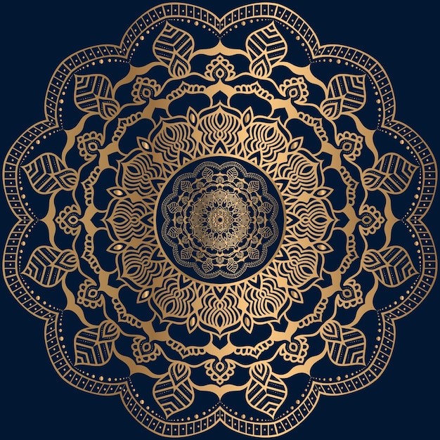 Fondo de mandala de lujo con patrón arabesco dorado árabe islámico