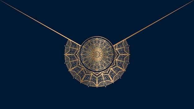 Fondo de mandala de lujo con patrón arabesco dorado árabe islámico