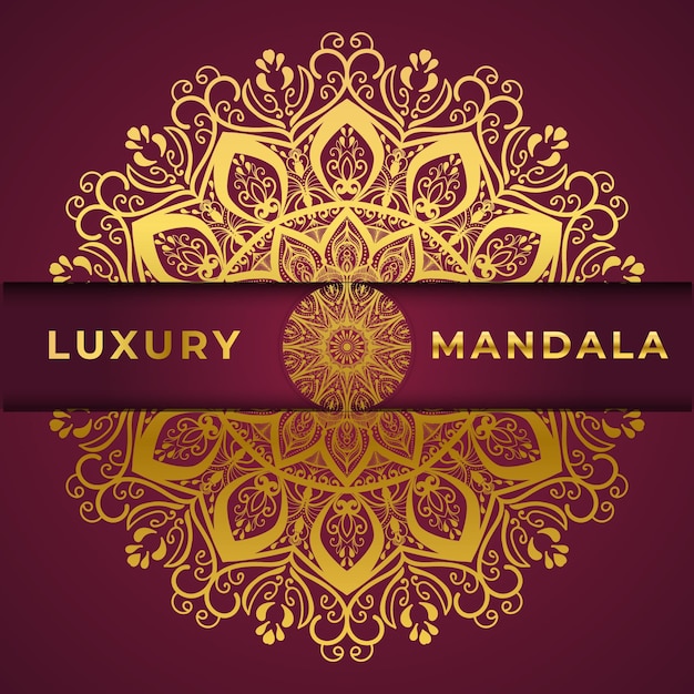 Vector fondo de mandala de lujo con patrón arabesco dorado estilo árabe islámico oriental