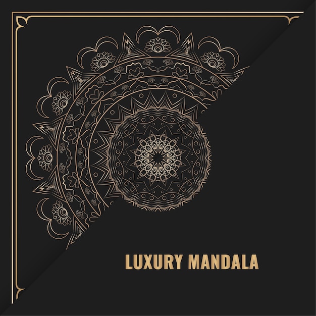 Fondo de mandala de lujo con patrón de arabesco dorado estilo árabe islámico oriental