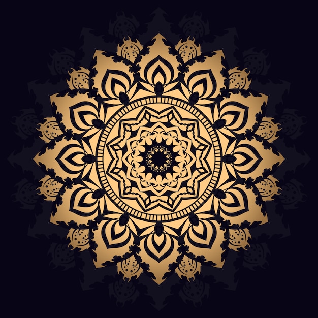 Fondo de mandala de lujo con patrón arabesco dorado estilo árabe islámico oriental