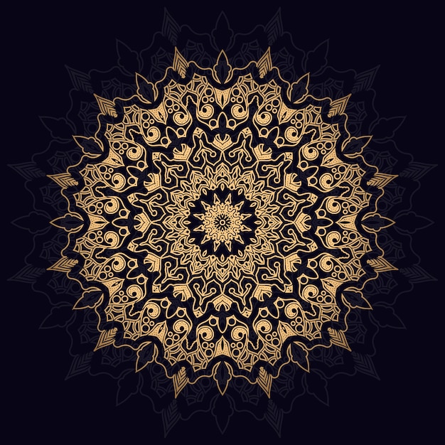 Fondo de mandala de lujo con patrón arabesco dorado estilo árabe islámico oriental