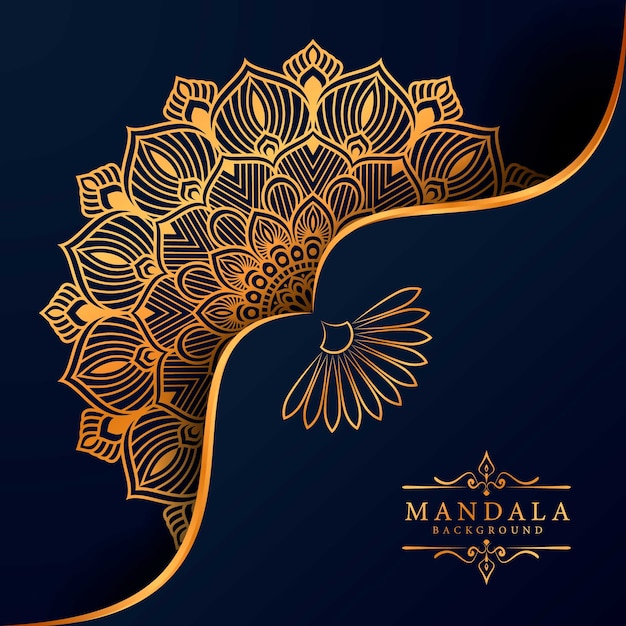 Fondo de mandala de lujo con patrón arabesco dorado estilo árabe islámico oriental
