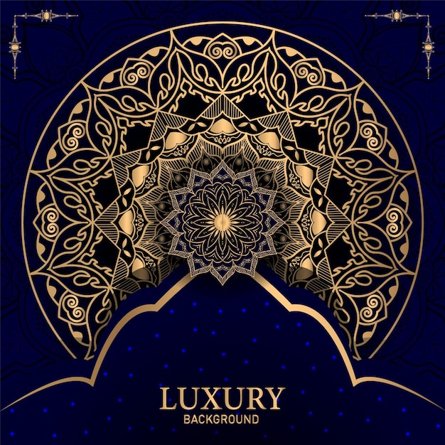 Vector fondo de mandala de lujo con patrón arabesco dorado estilo árabe islámico oriental