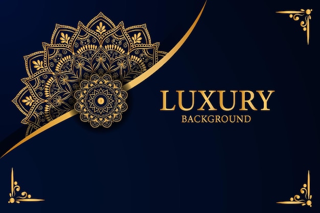Fondo de mandala de lujo con patrón arabesco dorado estilo árabe islámico oriental