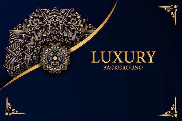 Fondo de mandala de lujo con patrón arabesco dorado estilo árabe islámico oriental