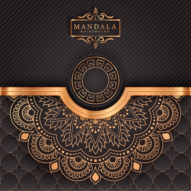 Fondo de mandala de lujo con patrón arabesco dorado estilo islámico árabe