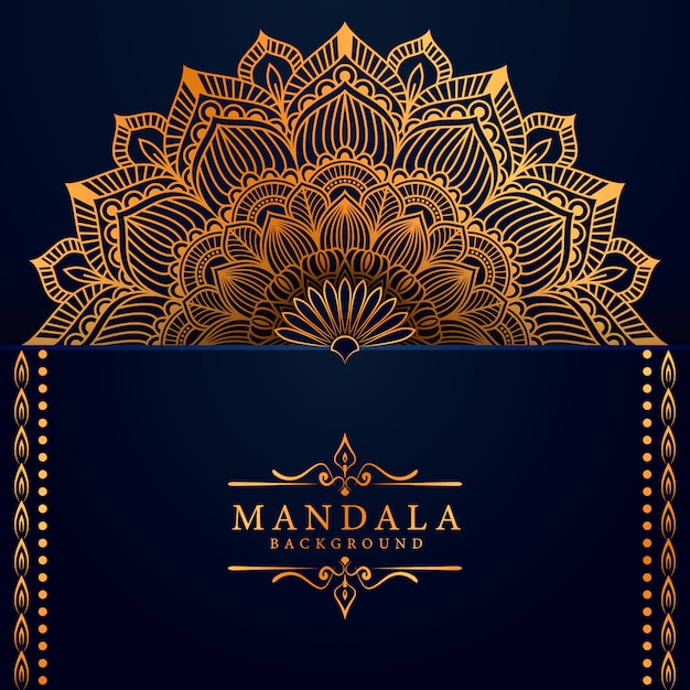Fondo de mandala de lujo con patrón arabesco dorado estilo islámico árabe