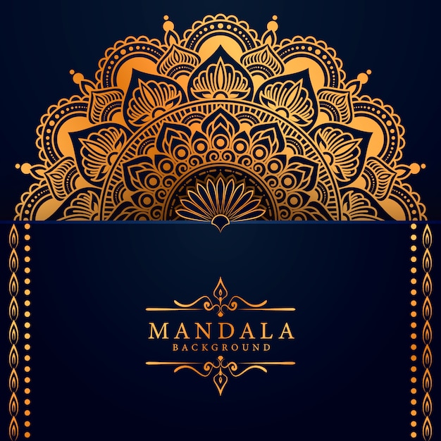 Fondo de mandala de lujo con patrón arabesco dorado estilo islámico árabe