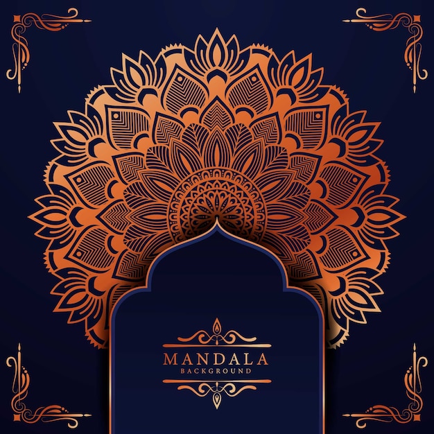Fondo de mandala de lujo con patrón arabesco dorado estilo islámico árabe
