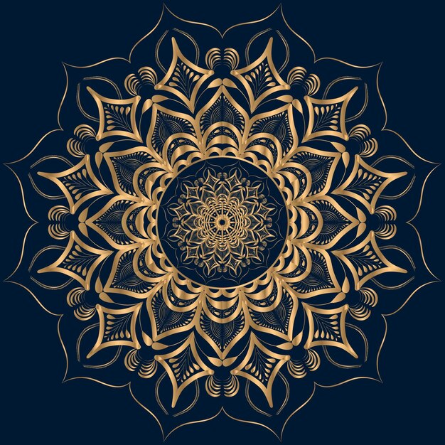 Fondo de mandala de lujo con patrón de arabesco dorado estilo este mandala decorativo