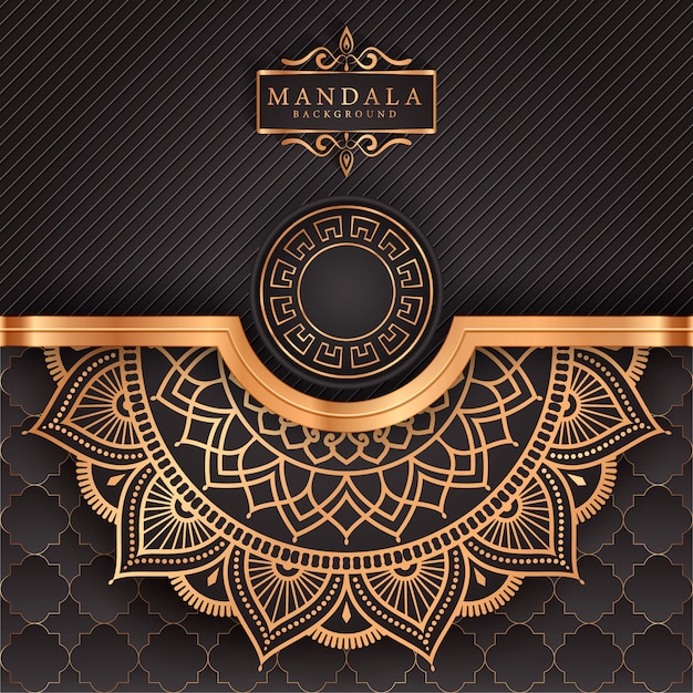 Fondo de mandala de lujo con patrón arabesco dorado estilo oriental islámico árabe