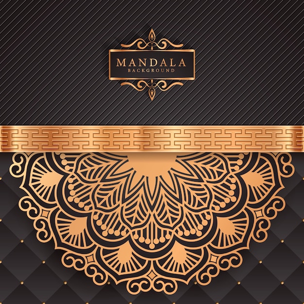 Fondo de mandala de lujo con patrón arabesco dorado estilo oriental islámico árabe