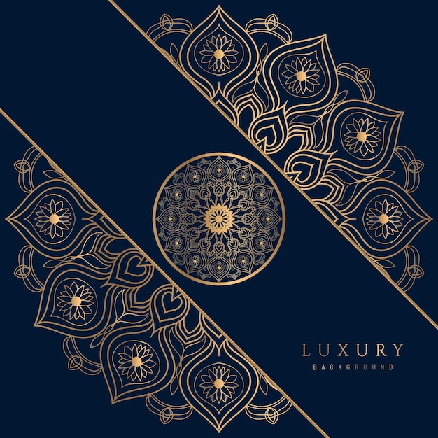 Fondo de mandala de lujo con patrón arabesco dorado estilo este