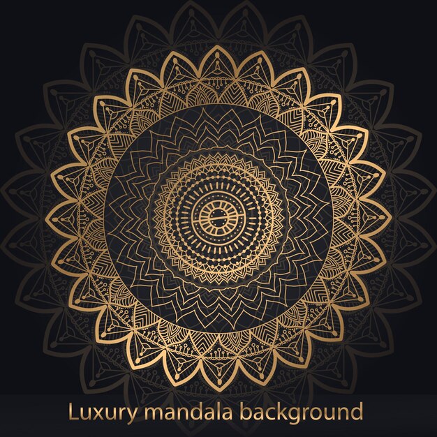 Fondo de mandala de lujo con patrón arabesco dorado Fondo de mandala colorido