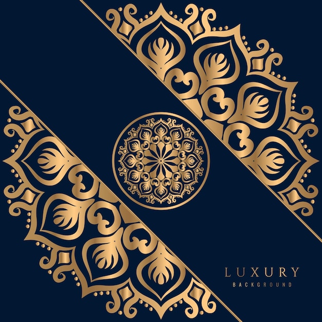 Fondo de mandala de lujo con patrón arabesco dorado islámico