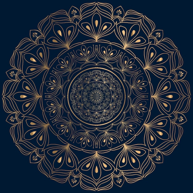 Fondo de mandala de lujo con patrón arabesco dorado Mandala decorativa de estilo islámico oriental