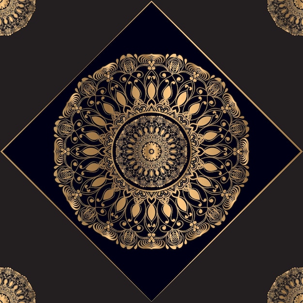 Fondo de mandala de lujo con patrón de arabesco dorado mandala decorativa de estilo oriental