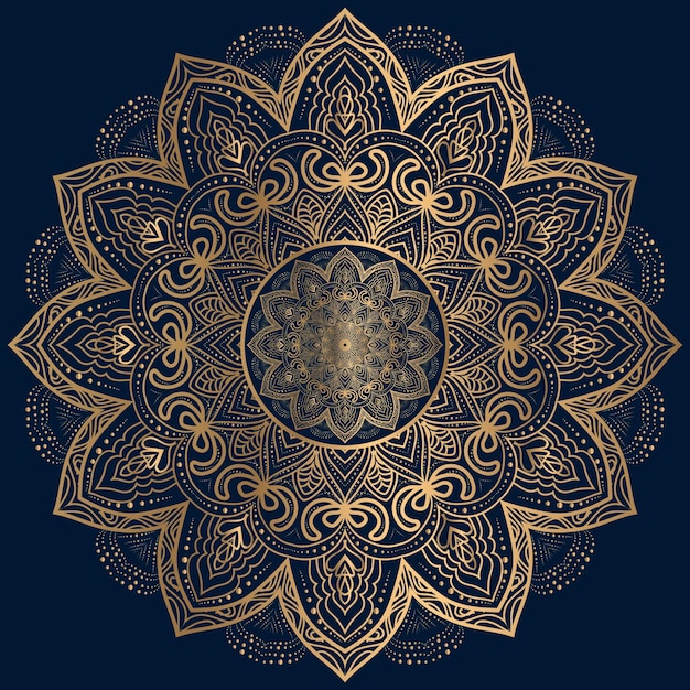 Fondo de mandala de lujo con patrón arabesco dorado mandala decorativo de estilo oriental