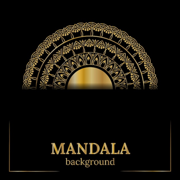 Fondo de mandala de lujo con patrón arabesco dorado