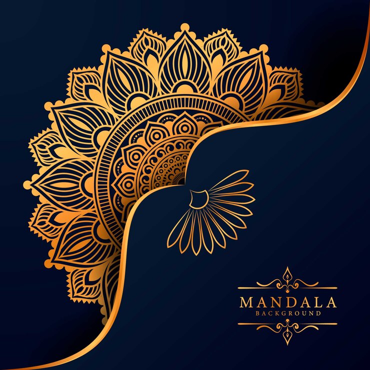 Vector fondo de mandala de lujo con patrón arabesco dorado