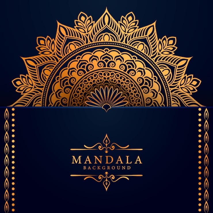 Vector fondo de mandala de lujo con patrón arabesco dorado