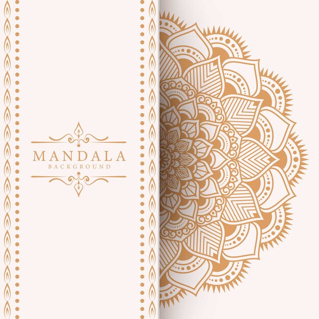 Fondo de mandala de lujo con patrón arabesco dorado