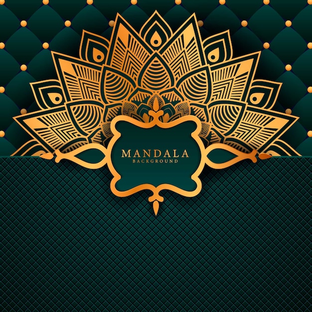 Fondo de mandala de lujo con patrón arabesco dorado