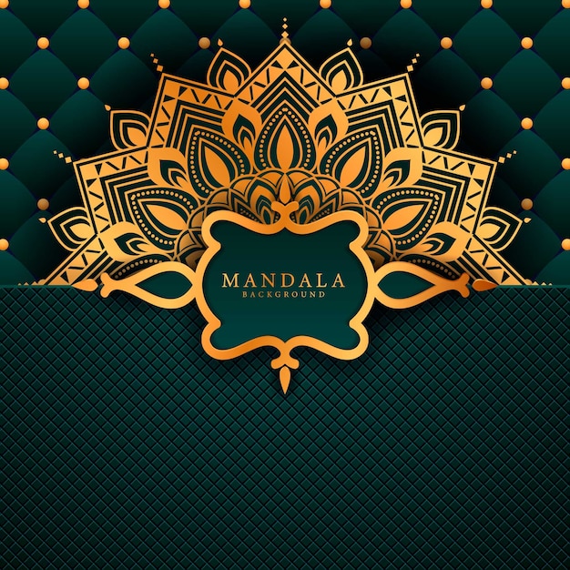 Fondo de mandala de lujo con patrón arabesco dorado