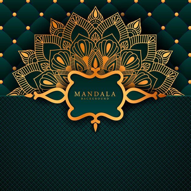 Fondo de mandala de lujo con patrón arabesco dorado