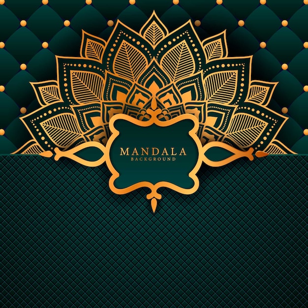 Fondo de mandala de lujo con patrón arabesco dorado