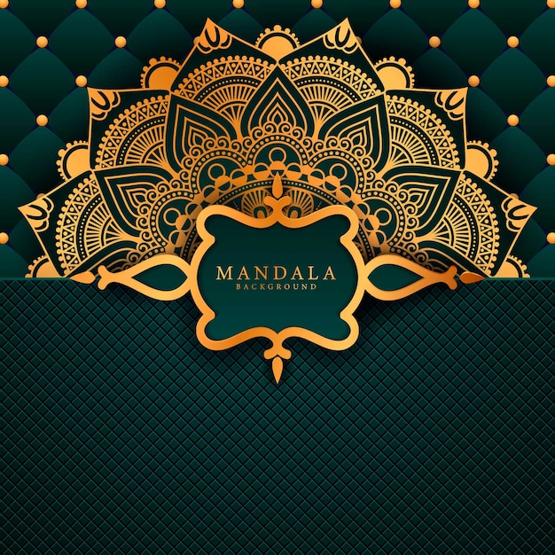 Fondo de mandala de lujo con patrón arabesco dorado