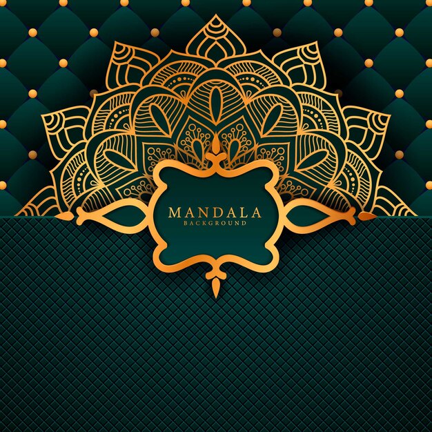 Fondo de mandala de lujo con patrón arabesco dorado