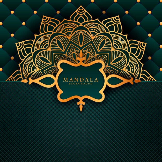 Fondo de mandala de lujo con patrón arabesco dorado