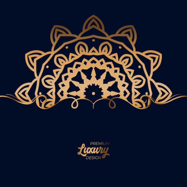 Fondo de mandala de lujo con patrón arabesco dorado