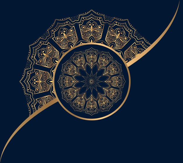 Fondo de mandala de lujo con patrón arabesco dorado