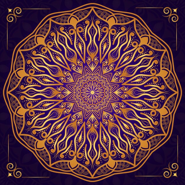 Fondo de mandala de lujo con patrón de arabescos dorados Estilo árabe islámico oriental