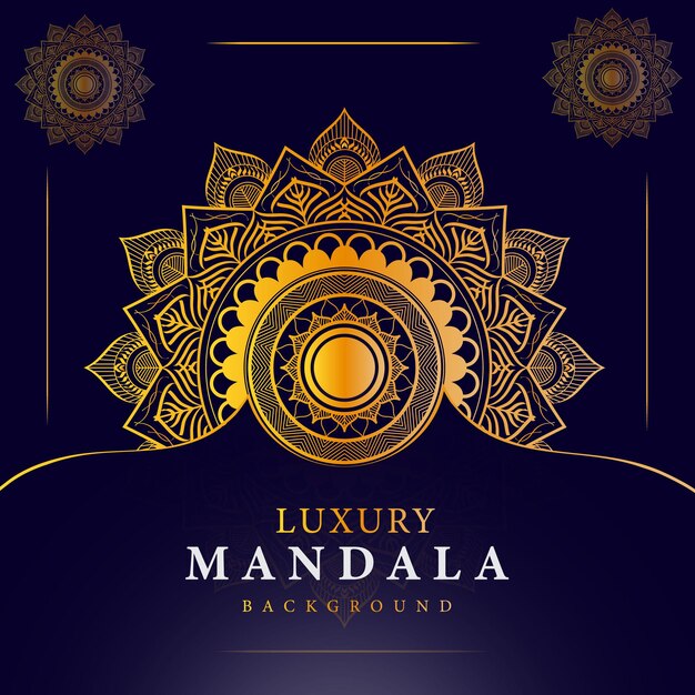 fondo de mandala de lujo con patrón dorado fondo de mandala de boda