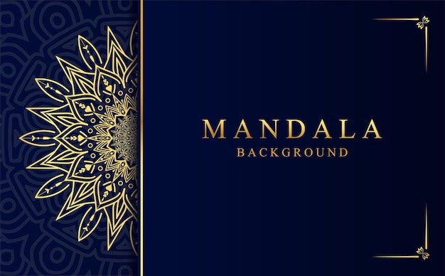 Fondo de mandala de lujo en vector de color dorado