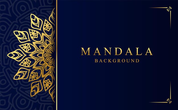 Fondo de mandala de lujo en vector de color dorado