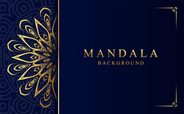 Fondo de mandala de lujo en vector de color dorado
