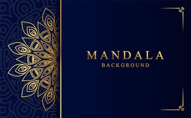 Fondo de mandala de lujo en vector de color dorado