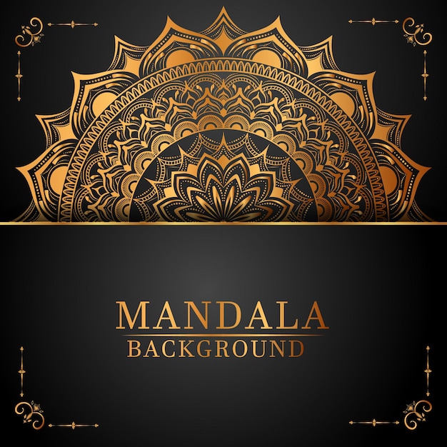 Fondo de Mandala de lujo y Vector de Mandala de lujo con fondo de estilo dorado