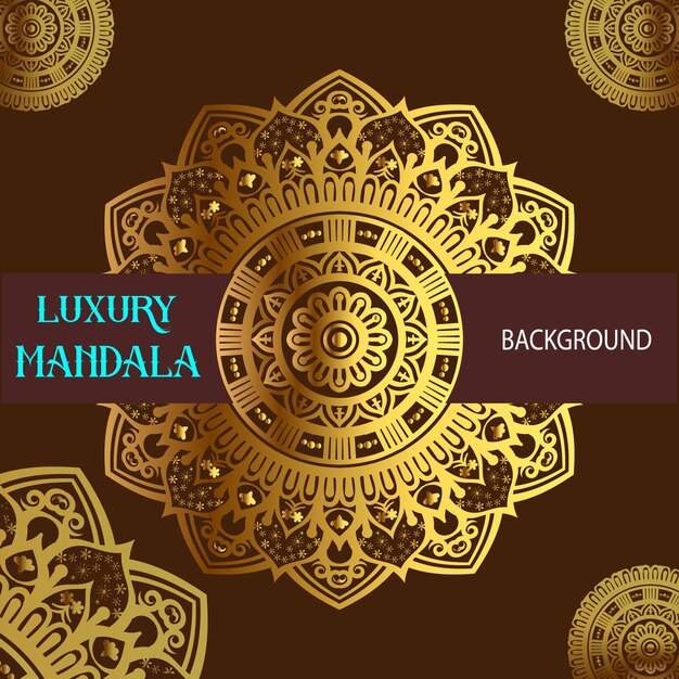 Fondo de mandala de lujo vectorial con arabesco dorado