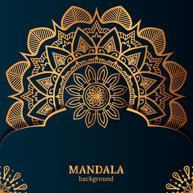 Fondo de mandala de lujo vectorial con patrón arabesco dorado estilo árabe islámico oriental