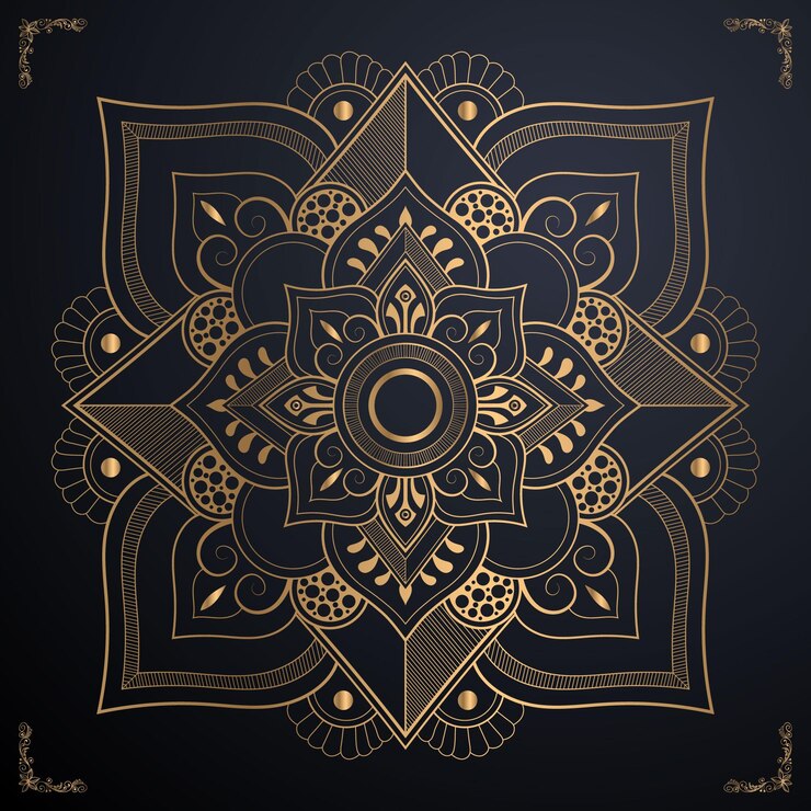 Fondo de mandala de lujo vectorial con patrón arabesco dorado estilo árabe islámico oriental